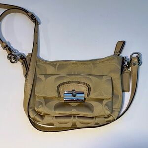 Coach Kristin Signature Op Art Crossbody Bag - Khaki Beige 14902